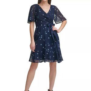DKNY Dress NWT Sz 12 A line Flutter Sleeve